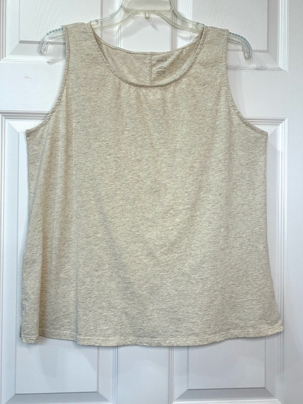 J. Jill Pure Jill Layering Cotton Tank Top Women’s Large Heathered Oatmeal Cool
